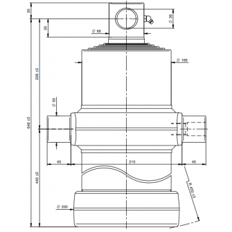 Teleskopski cilinder 5 stopenj 16 ton 2455 mm z luknjo 5002F
